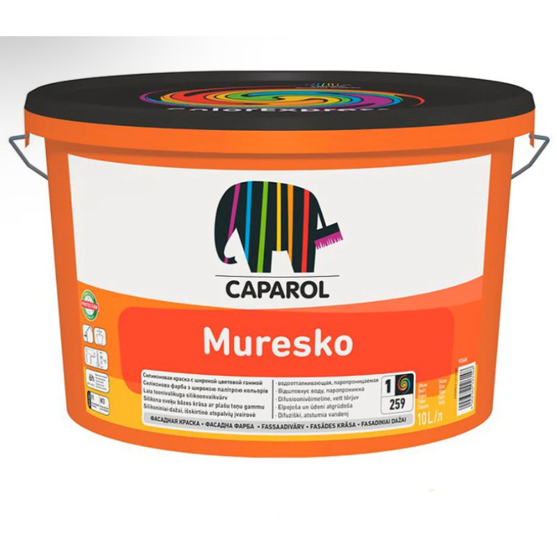 Caparol Muresko (Premium) B1 Universāla silikona sveķu fasādes krāsa, matēta 10L