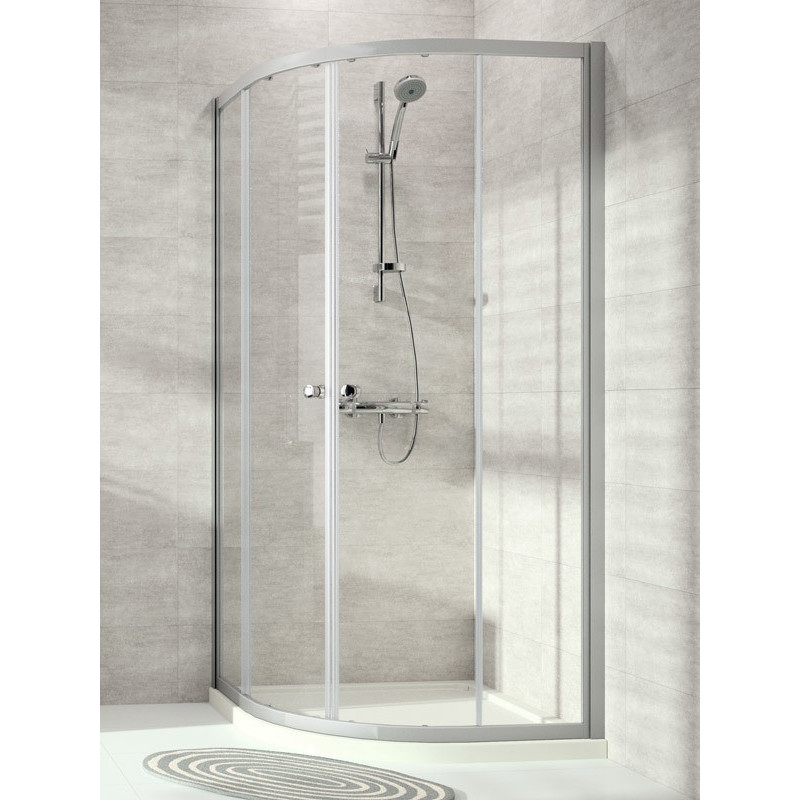 Huppe dušas stūris Concept 100, 900x900 mm, h=1900, R=500,  matēts sudrabs / caurspīdīgs stikls AP