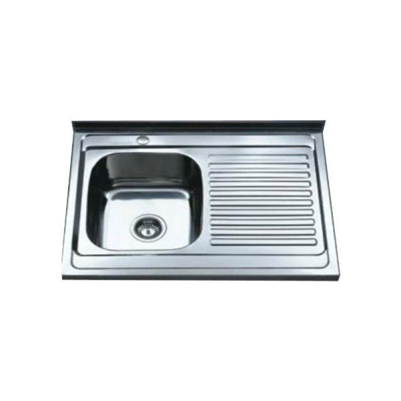 Tredi Metāla izlietne Tredi DM-8060, 800x600 mm, uzliekamā, kreisā - gab