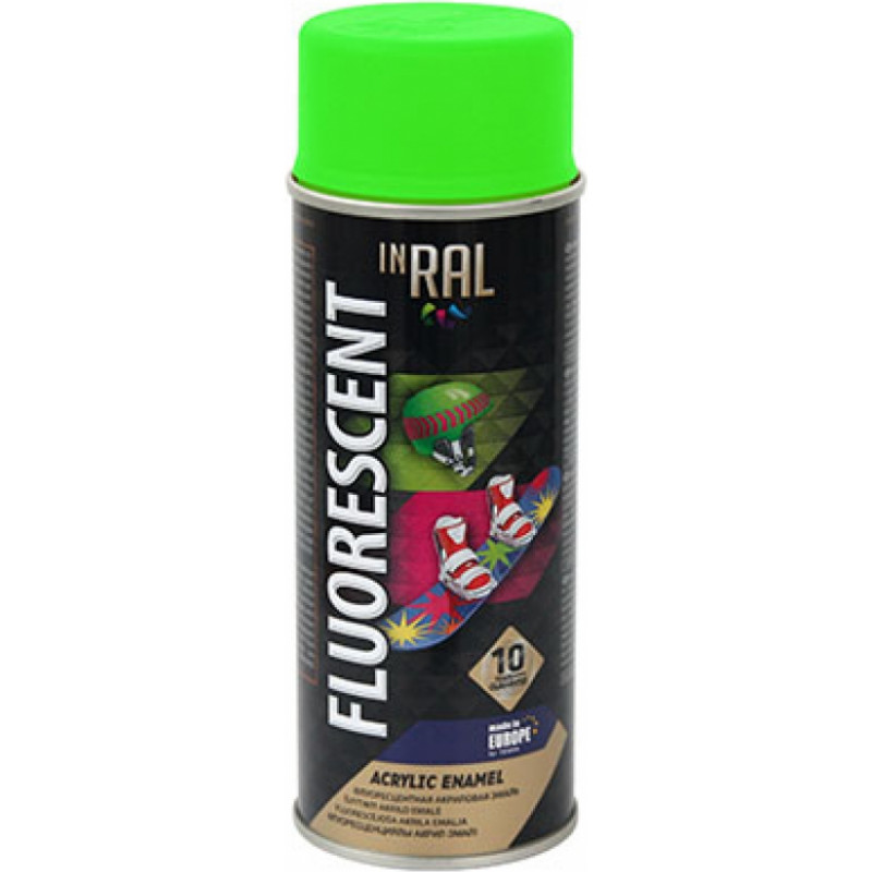 Inral Emalja aerosols Inral Fluorescent 400ml zaļa - gab
