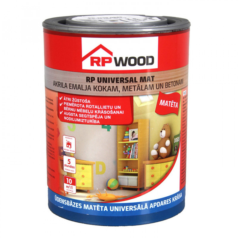 Rp Wood Akrila krāsa RP Wood Universal MAT Ziloņkauls 0.6L - gab