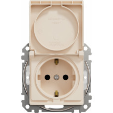 Schneider Kontaktligzda Schneider Electric Sedna Design 1-vietīga, ar zemējumu un vāku, Bēšs - gab