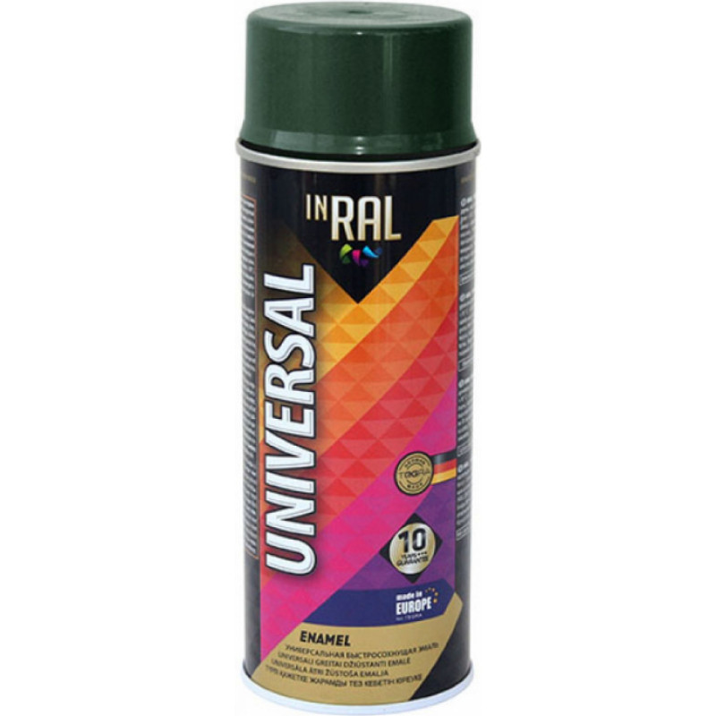 Inral Emalja aerosols Inral Universal 400ml RAL6005 sūnu zaļa - gab