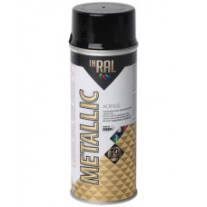 Inral Aerosols akrila laka Inral Metallic 400ml melna - gab