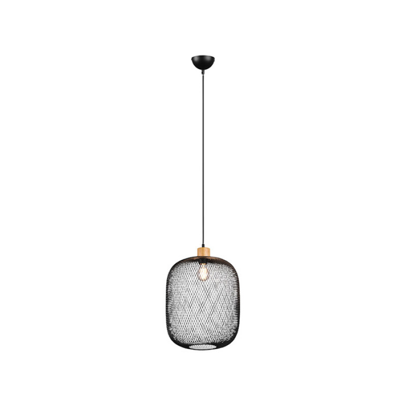 Trio Griestu gaismeklis Trio CALIMERO 078741, 40W, E27, melns/koks - gab