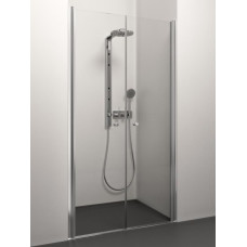 Stikla Serviss dušas durvis Flavia, 750 mm, h=1720, hroms/matēts balts stikls