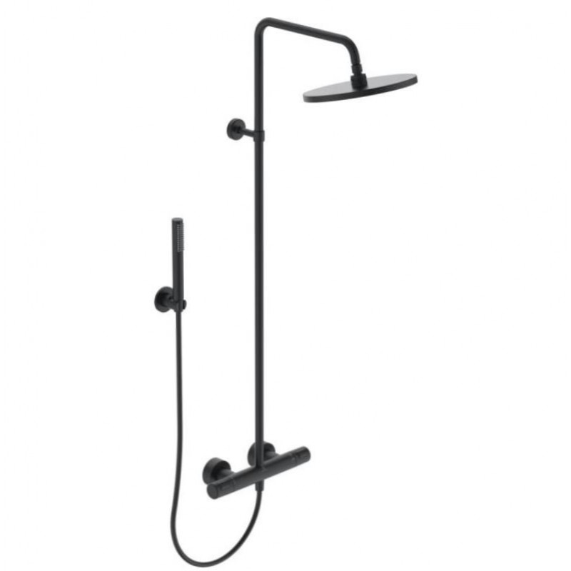 Ideal Standard dušas sistēma ar vannas termostatu Ceratherm T25, matēta melna