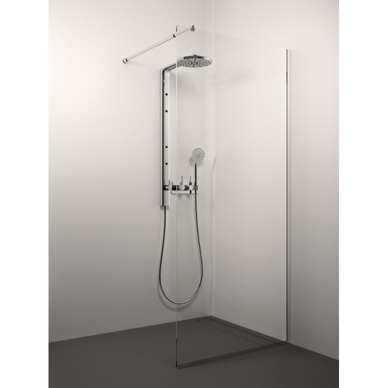 Stikla Serviss dušas siena Conforto, 600 mm, h=2000, hroms/caurspīdīgs stikls