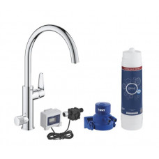 Grohe virtuves izlietnes maisītājs BauCurve ar filtru Grohe Blue, hroms