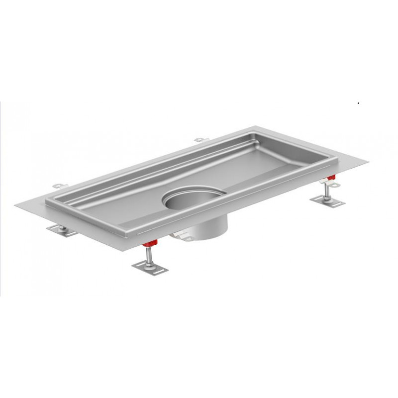 ACO kanāls Hygienic, 500x500, h= 65, D200,  pagarināts, nerūsējošais tērauds 1.4301
