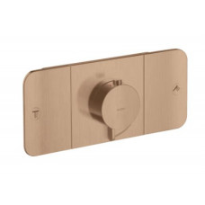 Hansgrohe iebūvējamā termostata Axor One virsapmetuma daļa, ar 2 izejām, brushed red gold