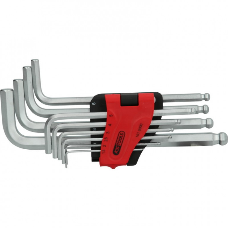 Ks Tools Ball ended hexagon key wrench set, long, 10 pcs, KS Tools