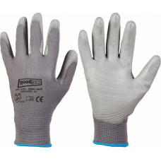 Helmut Feldtmann Gmbh Trikotāžas aizsargcimdi ar poliuretāna pārklājumu GREY GRIP  8 - gab.