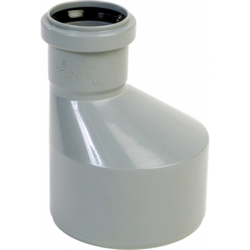Peštan HTR Iekšējās kanalizācijas pāreja, DN50/40mm, pelēka