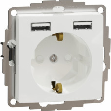 Schneider Kontaktligzda Schneider Electric Sedna Design 1-vietīga, ar zemējumu, 2xUSB, Balts - gab