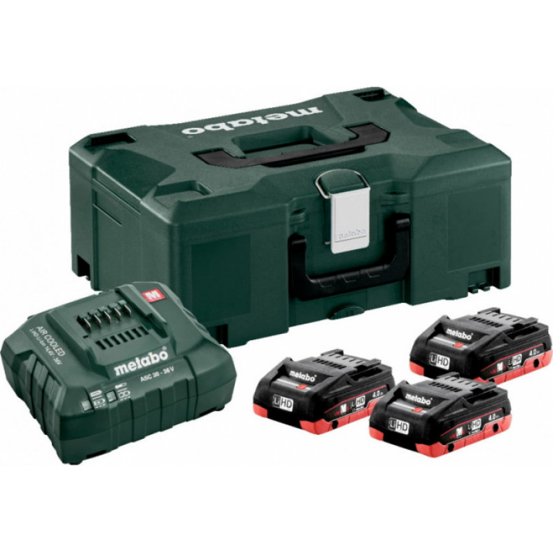 Metabo Komplekts Metabo 3x 4.0 Ah LiHD + ASC 55 + Metaloc, 685133000 - gab