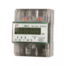 ETI Elektriskais skaitītājs ETI DEC-2, kWh, 3-f 63A 230/400V, tiešais slēgums - gab.