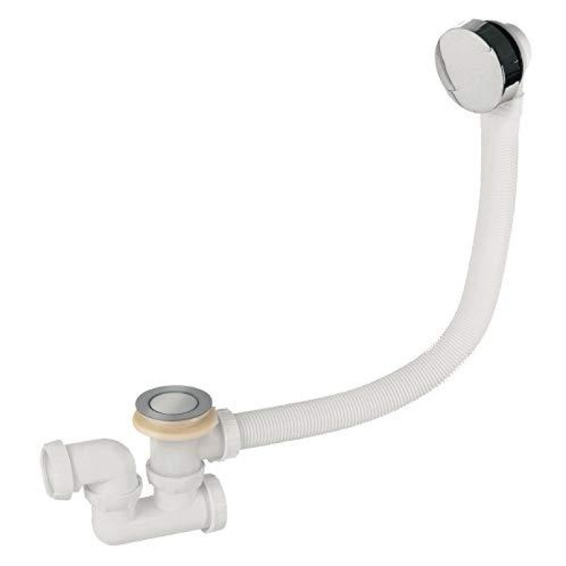 Wirquin Quick Clac Vannas sifons ar izplūdi, plastmasas, d=40/43mm, 800 mm, balts/hroms