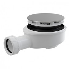 Roth dušas paliktņa sifons Chrome, d=90x40 mm, h=64 mm, zemais, plastmasa, hromēts plastmasas vāciņš