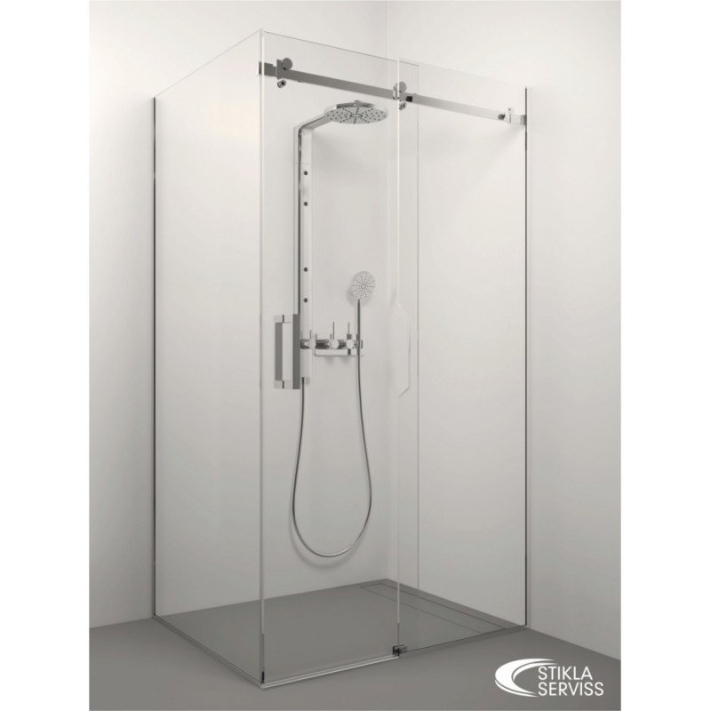 Stikla Serviss dušas stūris Diana Lux, 1200x800 mm, h=2000, hroms/caurspīdīgs stikls
