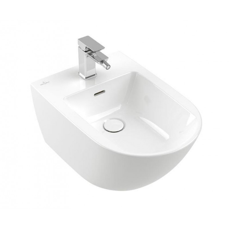 Villeroy & Boch bidē Subway 3.0, stiprināms pie sienas, 375x560 mm, + izplūde ar keramisko vāciņu, balts CP