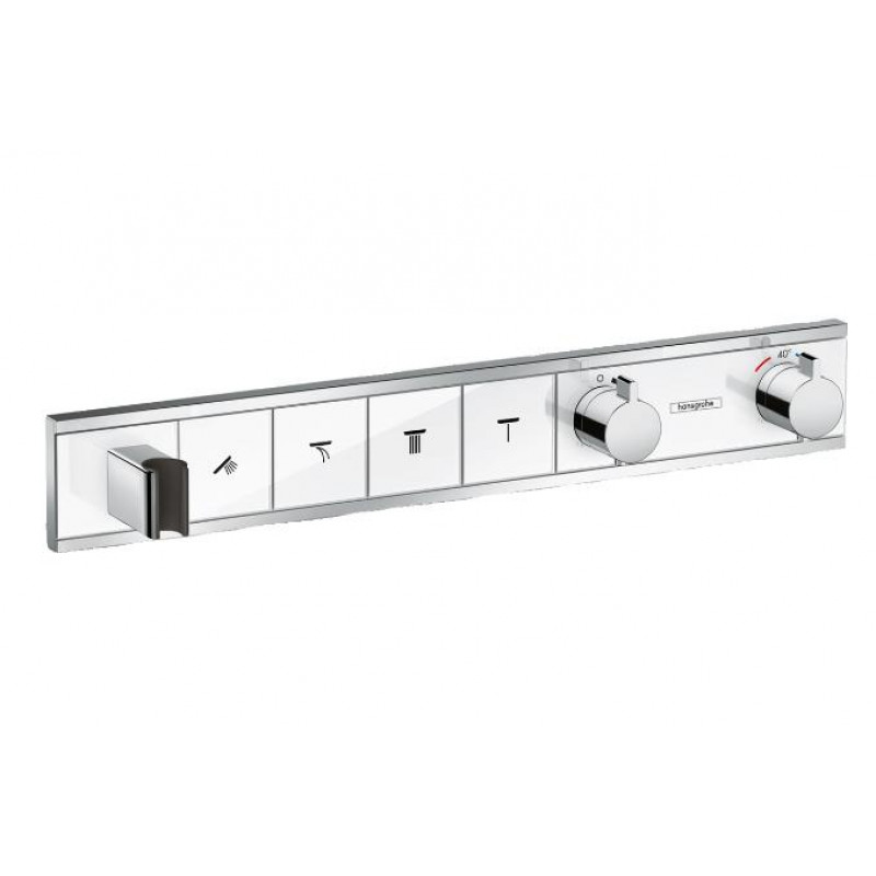 Hansgrohe iebūvējamā termostata RainSelect virsapmetuma daļa, ar 4 izejām, balts/hroms