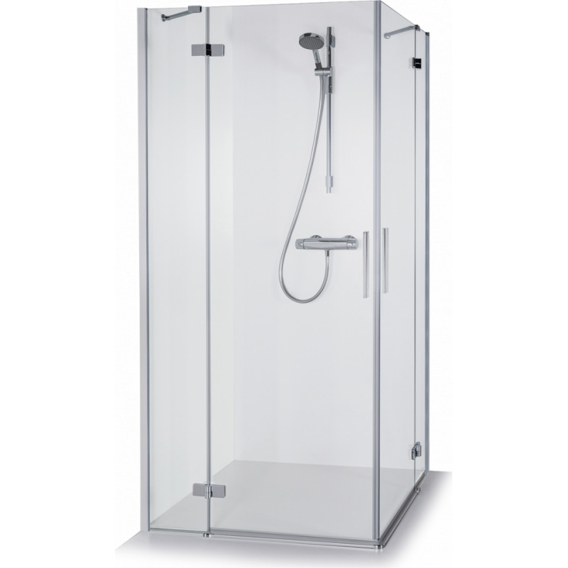 Eltete dušas stūris Lora, 900x900 mm, h=2000 mm, hroms/caurspīdīgs stikls