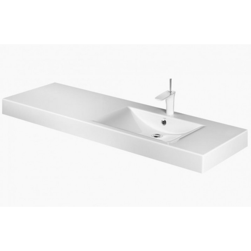 PAA izlietne Long Step, 1500x490 mm, bļoda kreisajā pusē, balta