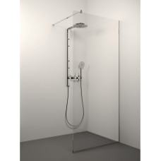 Stikla Serviss dušas siena Kaira, 900 mm, h=2000, hroms/matēts balts stikls