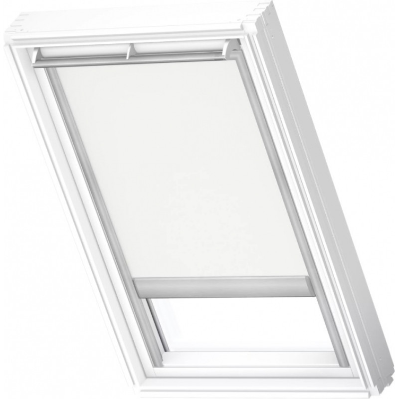 Velux DSL Gaismu necaurlaidīgas jumta logu žalūzijas ar solāro vadību, ar alumīnija sliedēm, MK08, 78x140cm, baltas