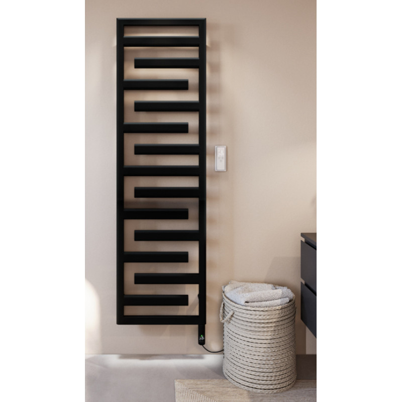 Zehnder elektriskais dvieļu žāvētājs Tetris, 860x500 mm, IHC sildelements, matēts melns RAL0557