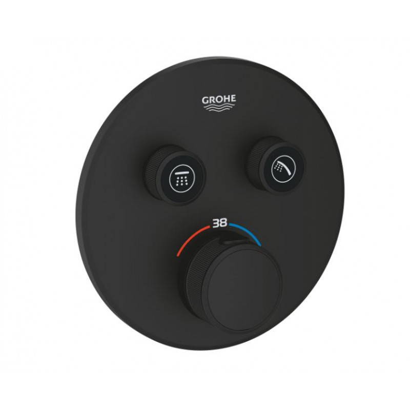 Grohe dušas termostata Grohtherm Smartcontrol virsapmetuma daļa, ar 2 izejām, phantom black