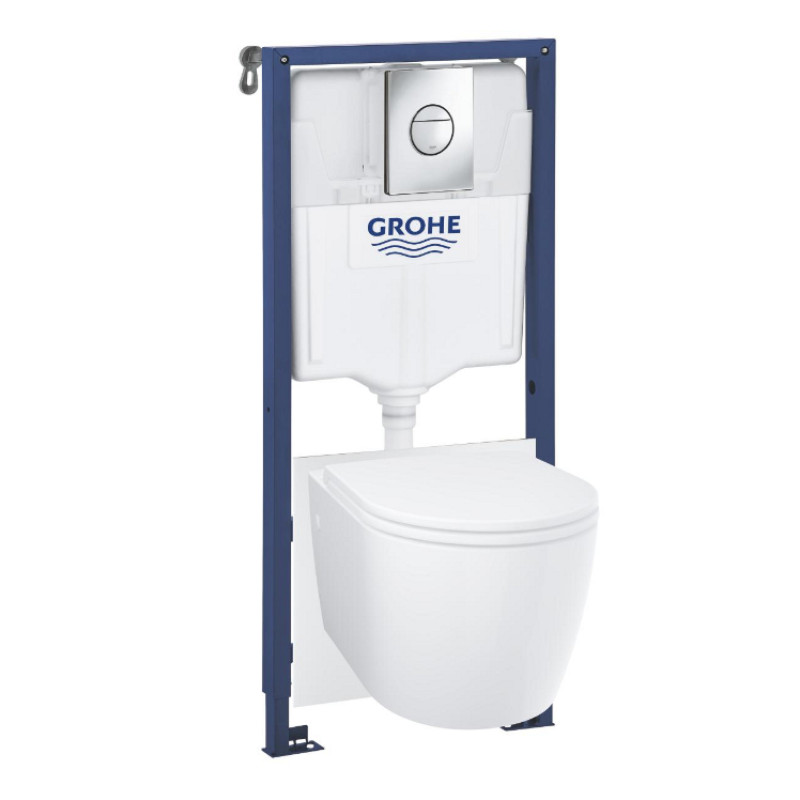 Grohe 5 in 1 - pods ar vāku Start Round, rāmis, hromēts taustiņš Sail, stiprinājumi, blīve