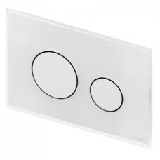Tece taustiņš TECEloop duo, 220x150 mm, balta stikla plāksne/baltas pogas