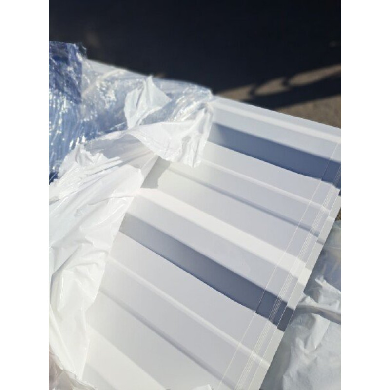 Metāla segums T18 E trapecveida, 0,37mm 2500x980mm PS RAL9010 (Balts) / gab