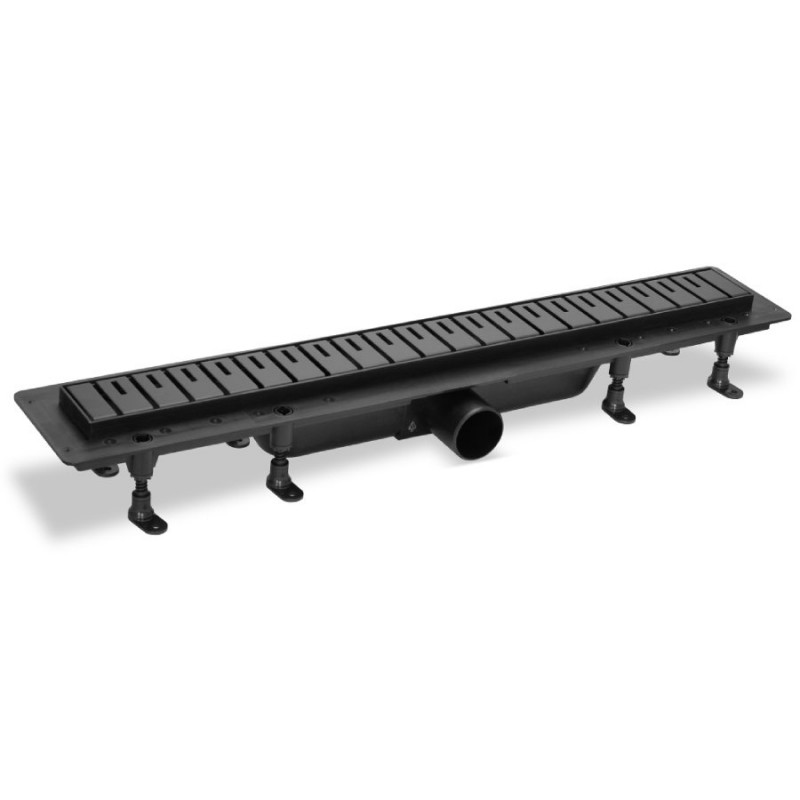 Plastbrno Dušas kanāls ar NT resti 2v1, L=650mm, melns