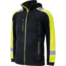 Art.master Flīsa jaka Classwork melna/dz. ar kapuci XXXL