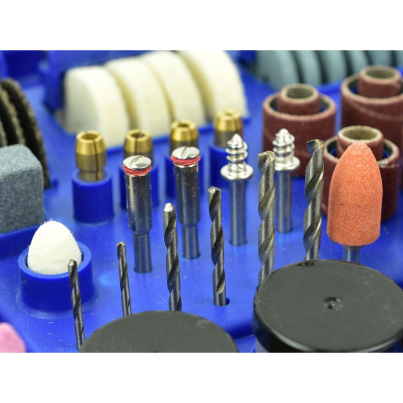 Geko Rotācijas instruments ar elastīgu vārpstu un aksesuāru komplektu 222 gab., G81223 GEKO