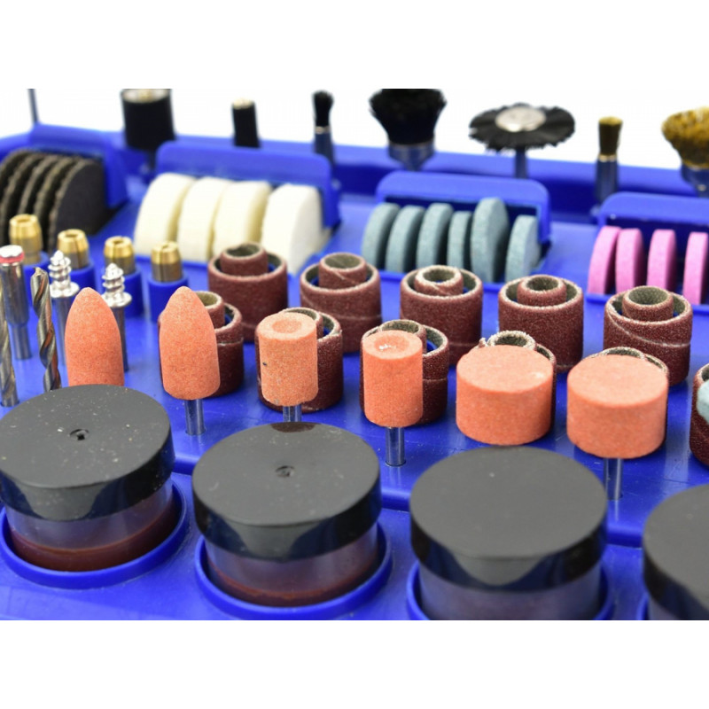 Geko Rotācijas instruments ar elastīgu vārpstu un aksesuāru komplektu 222 gab., G81223 GEKO