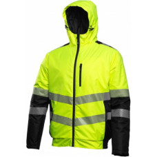 Hogert MILA izolēta brīdinājuma jaka, HOGERT, HT5K347-S, dzeltena, S (48), OXFORD 300D, PU pārklājums, 180 g/m²