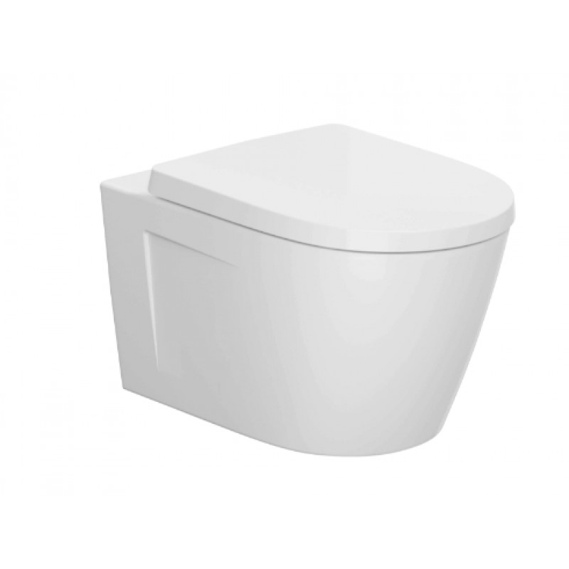 Jika pods ar QR/SC vāku Cubito Style rimless, stiprināms pie sienas,  355x530 mm, Vortex, balts