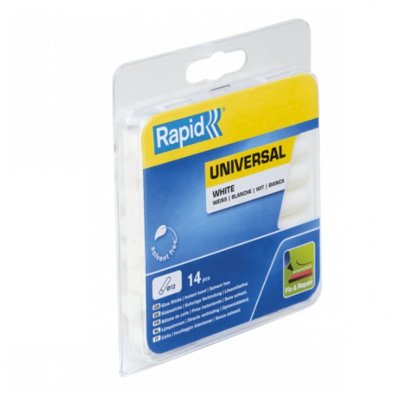 Rapid Glue sticks 12x94mm, universal, white,125g, Rapid