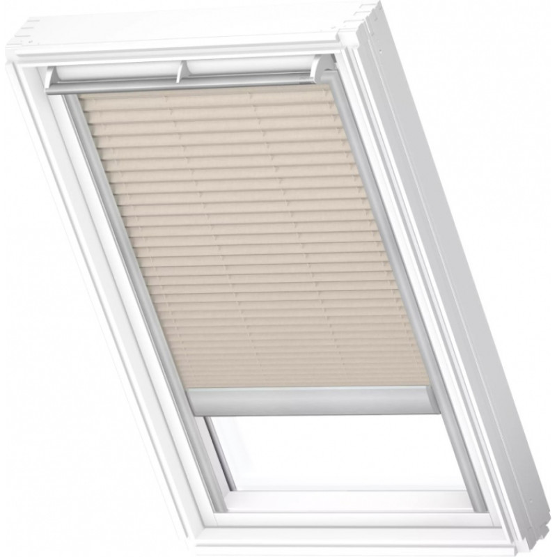 Velux FML Plisētas jumta logu žalūzijas ar elektrisko vadību, ar alumīnija sliedēm, MK06, 78x118cm, bēšas