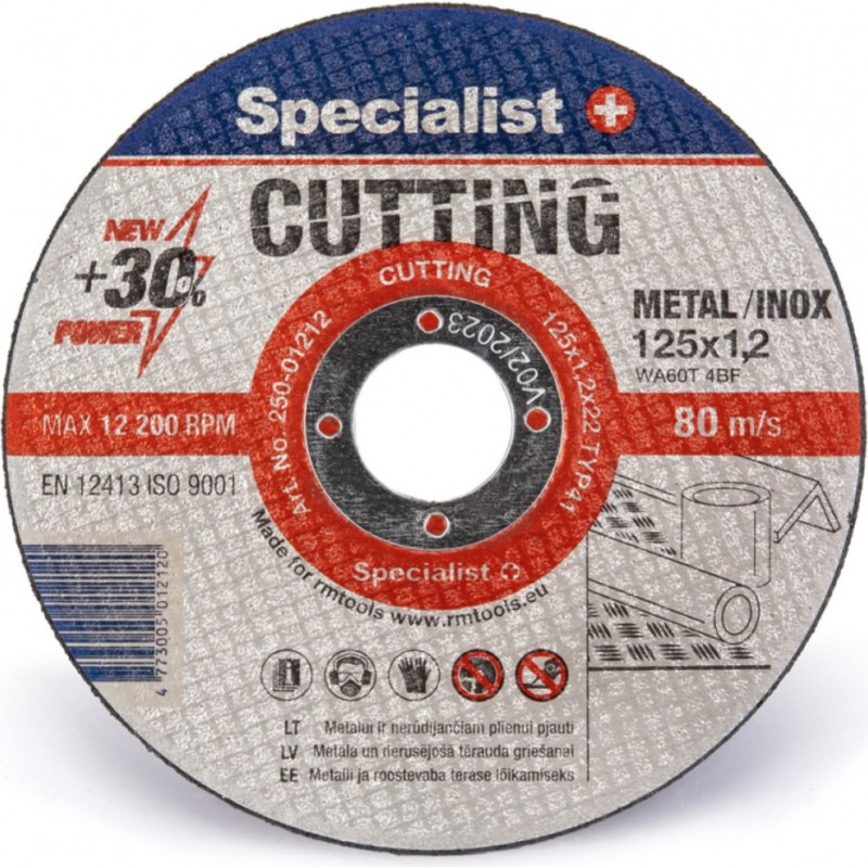 Specialist+ Metāla griešanas disks, 125x1.2x22mm