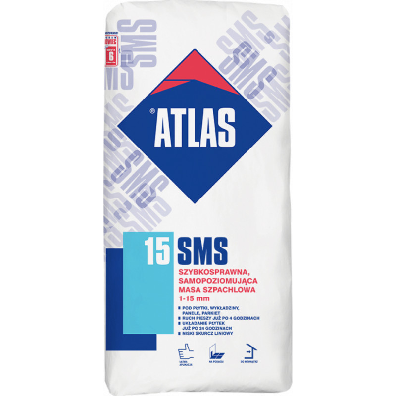 Atlas Pašizlīdzinošs maisijums grīdai ATLAS SMS 15 1-15mm 25KG - gab