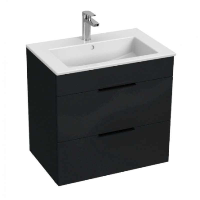 Jika izlietnes un skapīša komplekts Cube, 650x430 mm, h=607 mm, 2A, matēts antracīts