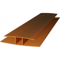 Savienojuma profils polikarbonāta loksnēm PC-H 8-10 mm, Bronza / m