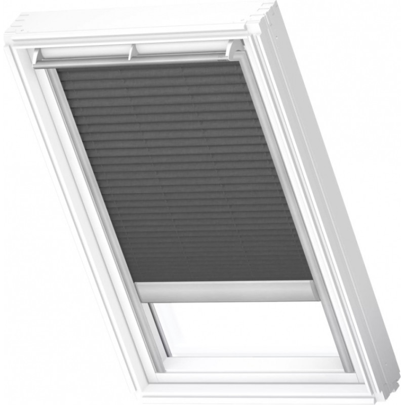 Velux FML Plisētas jumta logu žalūzijas ar elektrisko vadību, ar alumīnija sliedēm, MK06, 78x118cm, grafīta