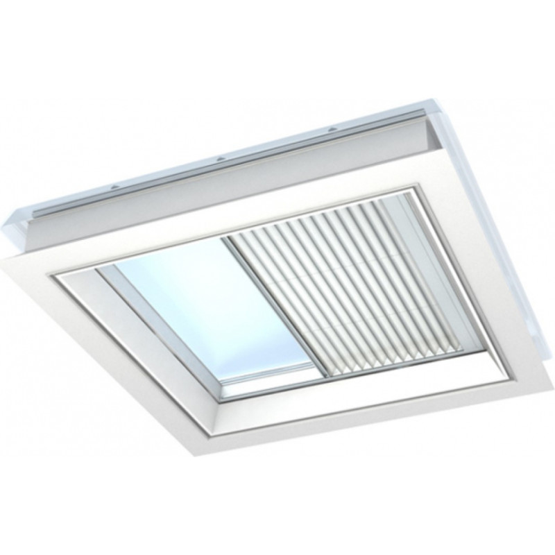 Velux FMG Plisētās žalūzijas virsgaismas logam ar kupolu, elektriskā vadība, 80x80cm, baltas