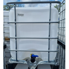 IBC konteiners 600L caurspīdīgs, UN, palete plastmasas/hibrīda / gab